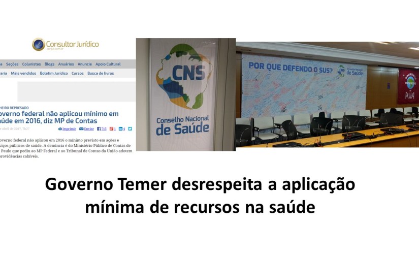 Ministério da Saúde não aplica o mínimo na saúde, é alvo de processo e deve ser objeto de resistência forte de toda a&nbsp;sociedade