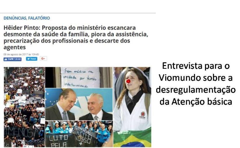 Entrevista de Hêider ao Viomundo sobre a “Nova” PNAB no dia&nbsp;8/8/17