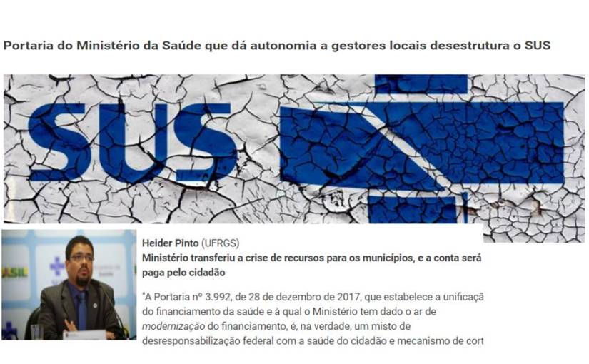 Sanitaristas criticam mudança do financiamento da saúde promovida por Ricardo&nbsp;Barros