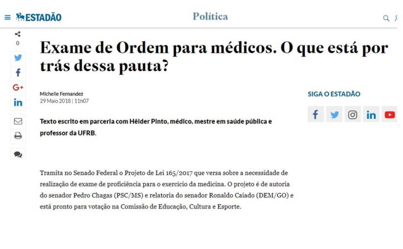 Exame de Ordem para médicos. O que está por trás dessa&nbsp;pauta?